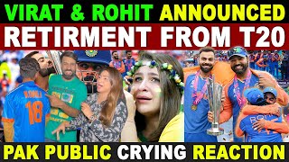 INDIA WON T20 WORLD CUP🏆 VIRAT KOHLI ANNOUNCED HIS RETIREMENT  PAK PUBLIC CRYING REACTION [upl. by Eiramyelhsa]