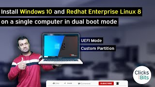 How to Install RHEL 8 with Windows 10 in Dual Boot mode using Custom Partition and UEFI BIOS Hindi [upl. by Reidid]