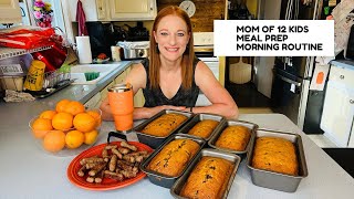 MOM OF 12 MEAL PREP Morning Routine [upl. by Sandry459]