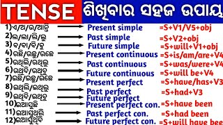 Tense । Present past future tense in English grammar । Tense chart in odia ।All Tenses । [upl. by Suzetta]