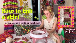 How I knit skirts on my sentro knitting machine  sentro panel tutorial  knitting vlog [upl. by Assinna]