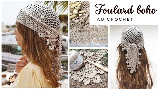 🧶 Comment faire un FOULARD BOHEME  HIPPIE BOHO AU CROCHET 🧶 TUTO pas a pas Mamie Crochet [upl. by Sixla]