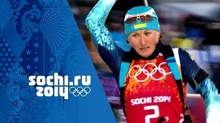 Womens Biathlon Golds Inc Darya Domracheva  Triple Olympic Champion  Sochi Olympic Champions [upl. by Drhacir982]