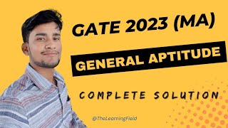 GATE 2023  GENERAL APTITUDE  MATHEMATICS PAPER 💯 SOLUTION [upl. by Attenor]