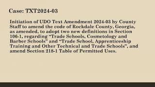 Rockdale County Board Of Commissioners Zoning Meeting 11142024 [upl. by Wurst]