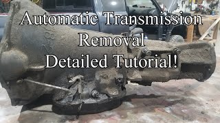 9402 Dodge Ram Cummins Transmission Removal 47re47rh [upl. by Gladi235]