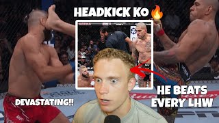 LUCAS TRACY goes INSANE watching Pereira Head Kick KO vs Jiri Prochazka 🔥 [upl. by Luba]