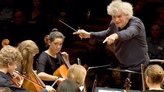 In rehearsal Simon Rattle conducts 6 Berlin school orchestras [upl. by Eizle]