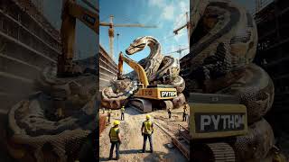 So scared 😱 Found a python wrapped tightly around my excavator youtubeshorts shorts animals [upl. by Catlin]