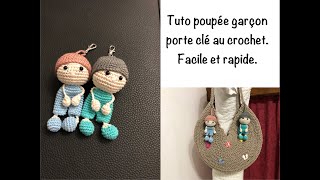 Tuto poupée garçon porte clé au crochet [upl. by Loomis661]