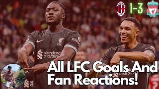 All 3 LFC Goals And Fan Reactions At The San Siro  AC Milan vs Liverpool Champions League [upl. by Dyann588]