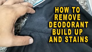 HOW TO REMOVE HARD DEODORANT BUILD UP AND STAINS IN CLOTHES  Travel Essential Tips and Tricks [upl. by Phio]