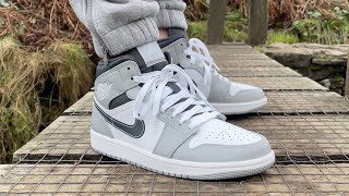 JORDAN 1 MID LIGHT SMOKE GREY ANTHRACITE REVIEW amp ON FOOT [upl. by Julina]