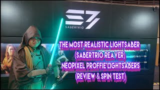 The Most Realistic Lightsaber Sabertrio Reaver Neopixel Proffie Lightsaber Review amp Spin Test [upl. by Rodman]