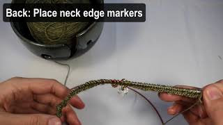 Placing neck edge markers  sagecardi  mini knitting demo [upl. by Virgel520]