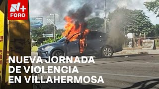 Civiles armados se apoderan de autos y les prenden fuego en Villahermosa Tabasco  Las Noticias [upl. by Everett]