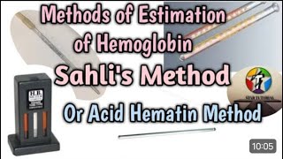 Hemoglobin method sahli’s method  acid hematin method  Shiv Paramedical classes by  ak sir [upl. by Nyleda]