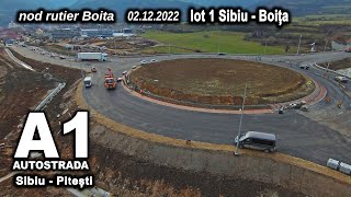 Autostrada A1 Sibiu Pitești lot1 Sibiu Boița nod rutier Boita 02 12 2022 [upl. by Camilo]