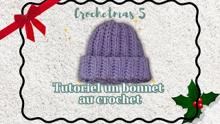 CROCHETMAS 5  Tutoriel un bonnet au crochet pour débutant  FULLY CROCHET [upl. by Melita]