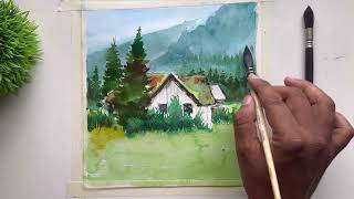 Watercolour painting  easy to paint watercolours  Demo [upl. by Kenwood]