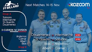 3CUSHION French League  Nathan DURIEZ vs Mikael DEVOGELAERE [upl. by Eshelman]