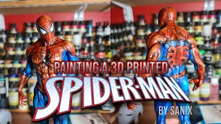 Painting A 3D Printed Spiderman Statue By Sanix [upl. by Alinna]