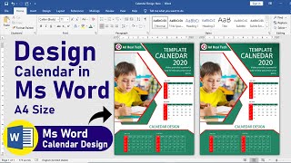 How to Design Calendar in Ms word  New Model Calendar Design using in Ms Word  Ready to Print [upl. by Delmor]