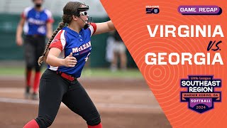 Game Highlights Georgia vs Virginia  Little League Softball Southeast Region Tournament [upl. by Edda351]