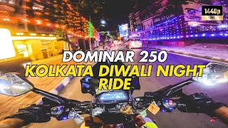 POV  Kolkata Diwali Night Ride  Bajaj Dominar 250  GoPro 10  City Traffic  1440p60 FPS [upl. by Rehpotsirh]