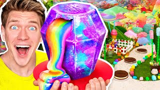 10000 Pounds of Candy Turned Into Candyland  DIY Art Challenge in Real Life for 24 Hours [upl. by Hanson585]