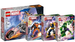 All LEGO Marvel Mech Armour sets 2023 CompilationCollection Speed Build [upl. by Yelroc485]