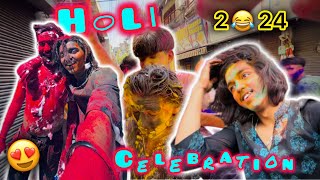 Our Holi 2024 ❤️Celebration with Friends🥳  Punjab Di Holi😍 PAKKE RANG😟 GulalCylinder😨 [upl. by Binny]