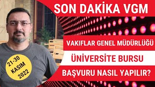 VGM ÜNİVERSİTE BURS BAŞVURUSU NASIL YAPILIR [upl. by Nylecoj96]