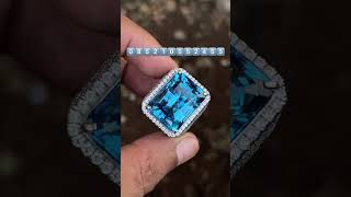 SPARKLING BLUE‼️PERMATA ELECTRIC SWISS BLUE TOPAZ topaz sapphire ruby zamrud shorts [upl. by Horton]