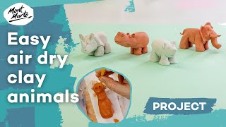 Create easy air dry clay animals step by step [upl. by Nolla750]