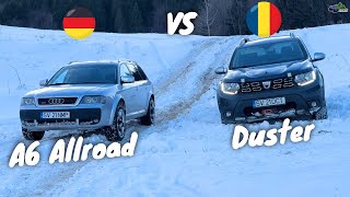 Audi A6 25 Allroad vs Dacia Duster in Deep Snow Offroad [upl. by Annyl726]