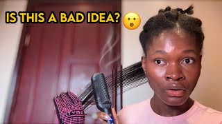 I attempt straightening my hair 😮  using the Tymo ring hair brush [upl. by Akir954]