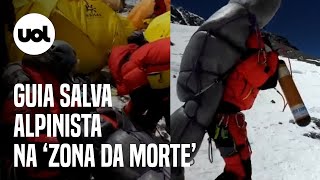 Alpinista à beira da morte é resgatado no Everest guia carregou homem nas costas por 6 horas [upl. by Enywtna]