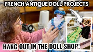 NEW FRENCH FASHION ANTIQUE DOLL PROJECTS ORIGINAL 1880S DRESS  HANG OUT IN THE DOLL SHOP [upl. by Sperling]