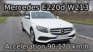 Mercedes E220d W213 acceleration 90170 kmh [upl. by Asela]