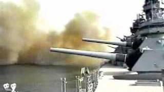 USS Wisconsin firing 16IN guns [upl. by Risteau104]