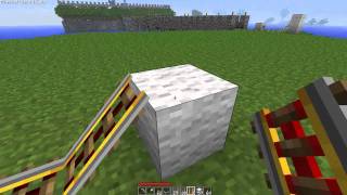 Minecraft Tutorial Power rail minecart launcher [upl. by Llerej]