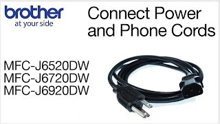 Connecting the telephone and power cords to the Brother MFCJ6920DW [upl. by Chaney]