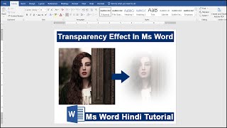 Image Transparency Effect in Ms word Tutorial  Picture Editing Tutorial [upl. by Alrrats]