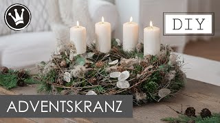 DIY  ADVENTSKRANZ mit Trockenblumen selber binden  Adventskranz Trend 2021  DekoideenReich [upl. by Buonomo]