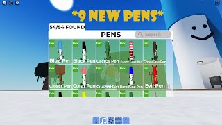 Find the Pens How to get ALL 9 NEW Pens Obby and Smart Pen [upl. by Skiba]