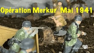 Guerre en Méditerranée Opération Merkur Mai 1941 Stopmotion Seconde guerre mondiale Airfix 132 [upl. by Mariken533]