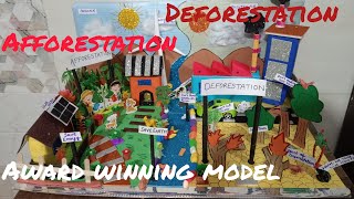 afforestation deforestation model  environment for life model model ecofriendly workingmodel [upl. by Mariejeanne]