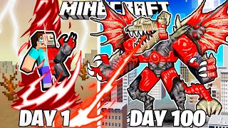 I Survived 100 Days as a DRAGON DRILLMAN in Minecraft [upl. by Ahsilaf]