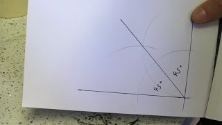 Finding 45 Degree From A Right Angle Using A Compass  How To Draw  Bisect  Bisection [upl. by Michaeline]